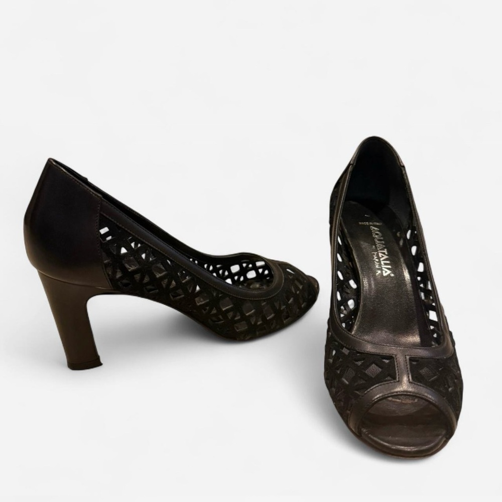 Aquaitalia Black Peep-Toes Heels